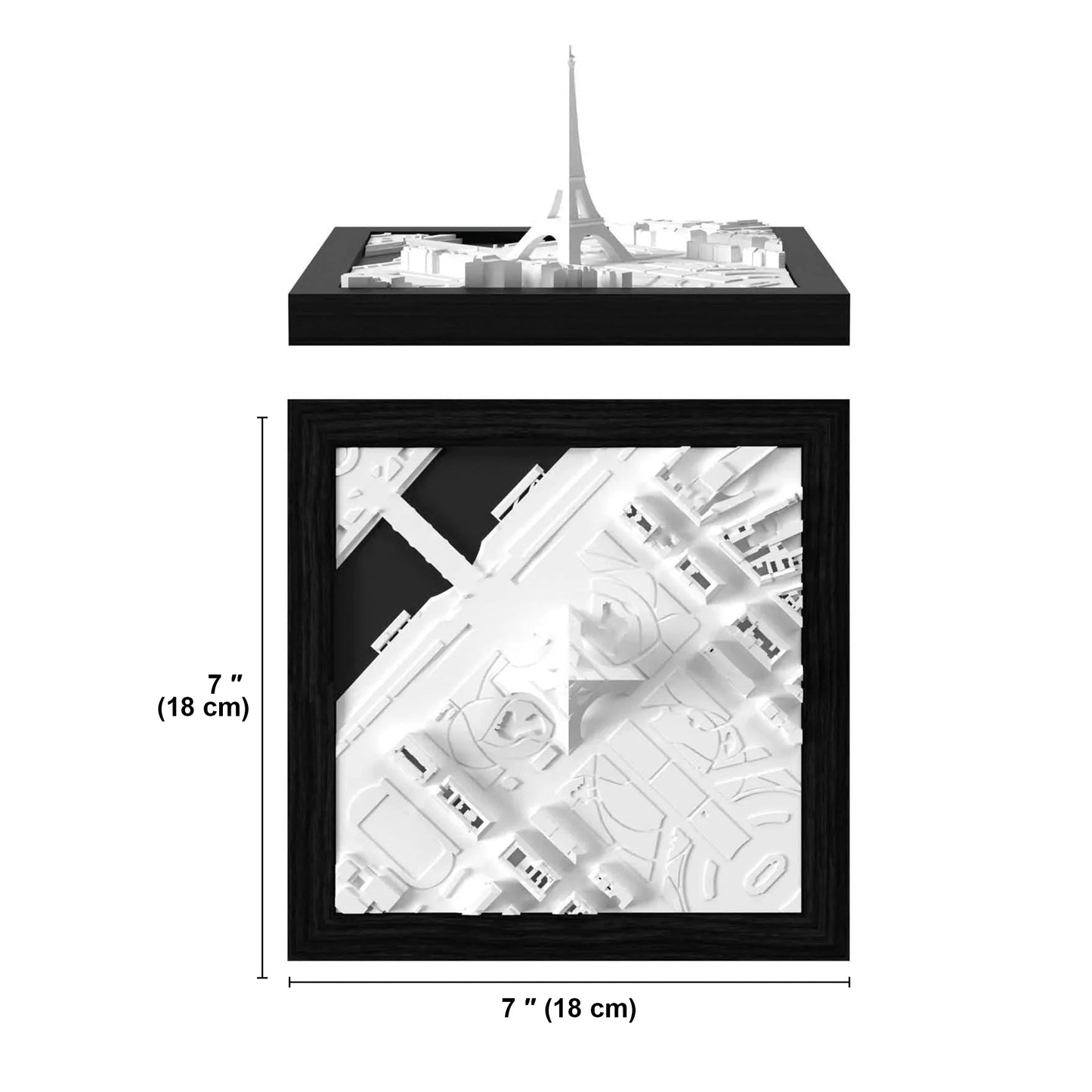 Paris City 3D City Model – Framed Skyline Wall Art