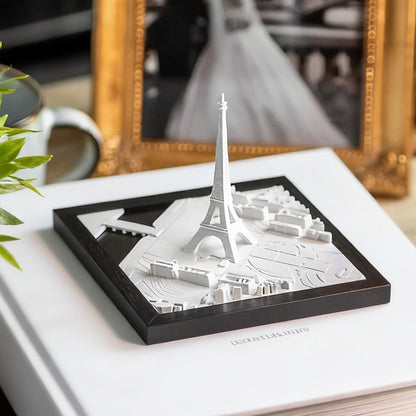 Paris City 3D City Model – Framed Skyline Wall Art