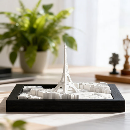 Paris City 3D City Model – Framed Skyline Wall Art
