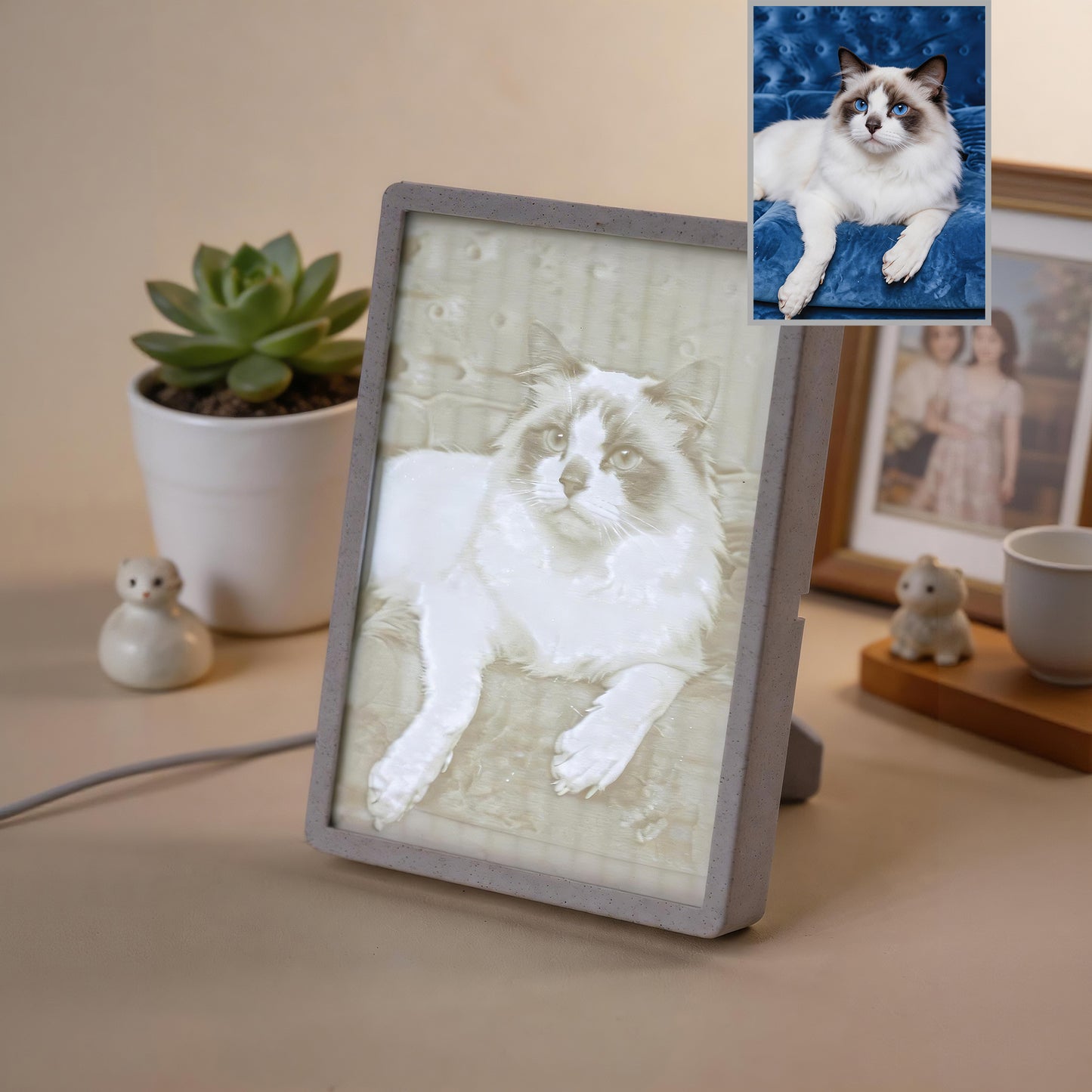 Custom Lithophane Frame – Personalised 3D Printed LED Photo Gift